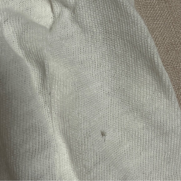 Distressed White Scoop Neck Tee | Size Small - Picture 6 of 9